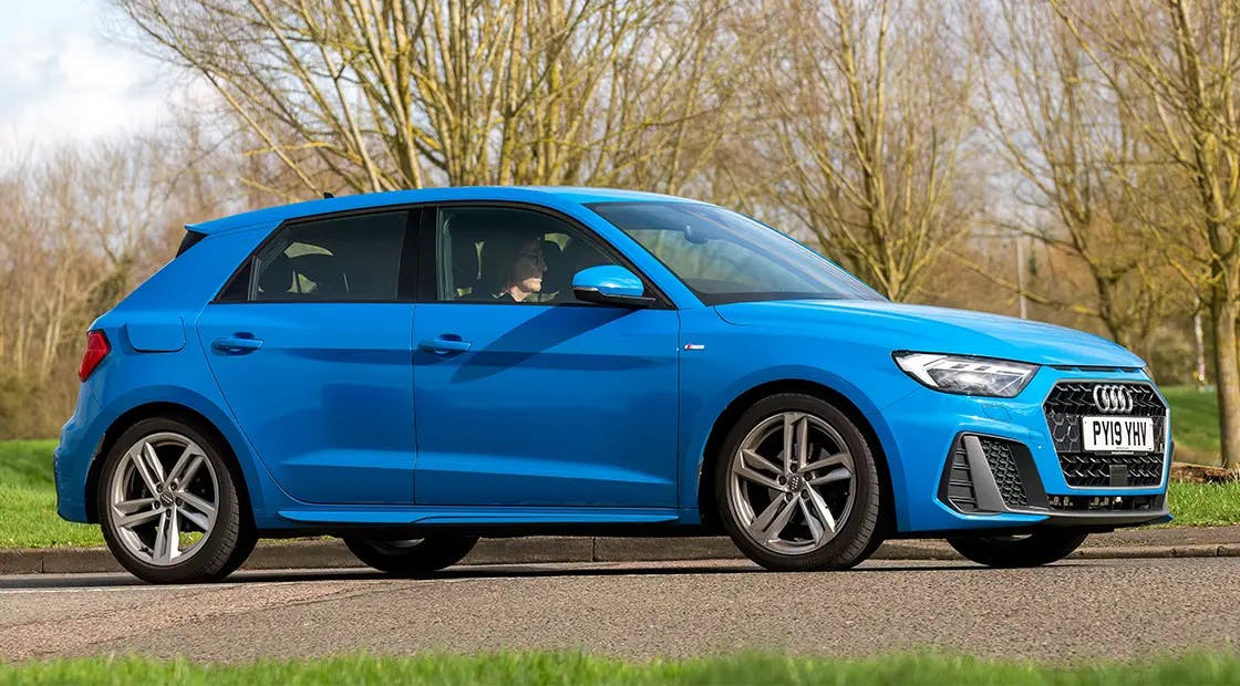 Audi A1, Driving, Blue 